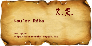 Kaufer Réka névjegykártya